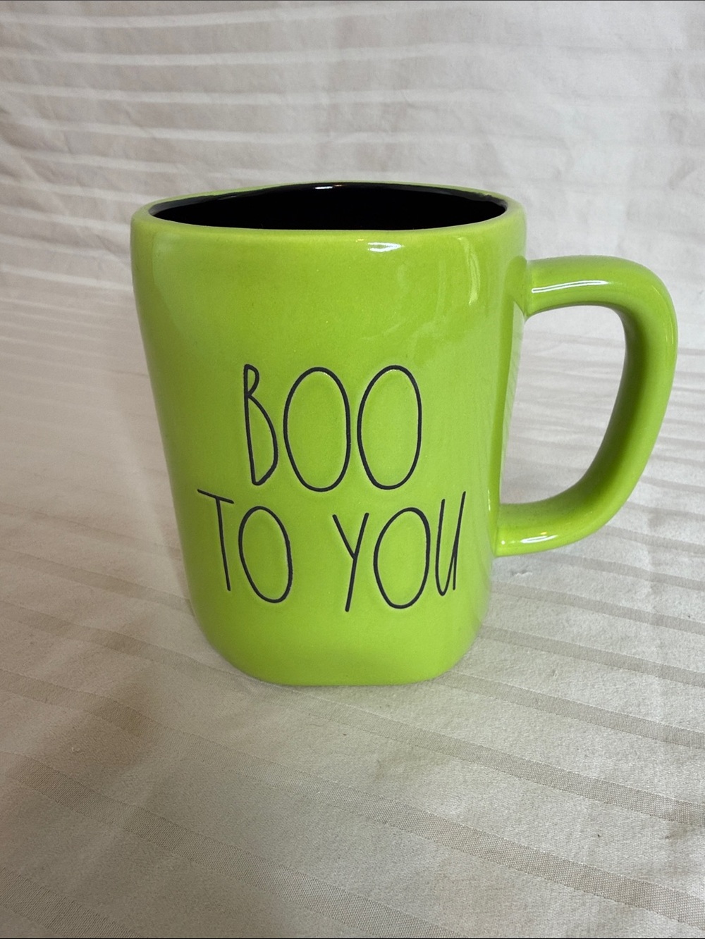 Rae Dunn Green 'Boo To You' Ceramic Mug with Black Interior